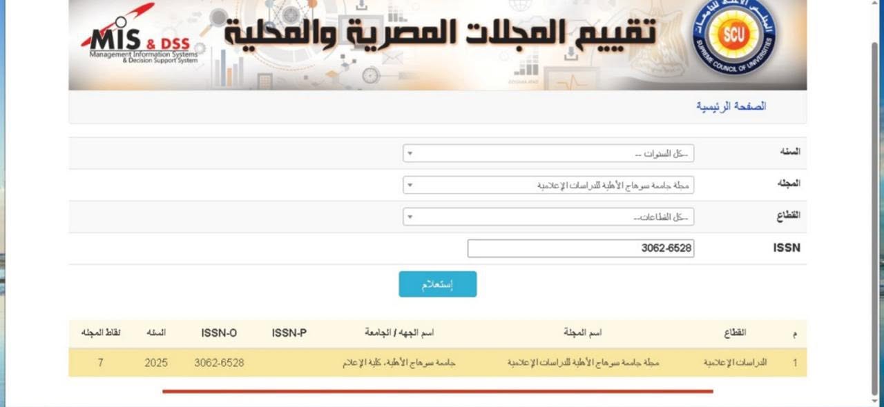 مجلة سوهاج الأهلية للدراسات الاعلامية تحقق أعلى تقييم من المجلس الأعلي  للجامعات المصرية